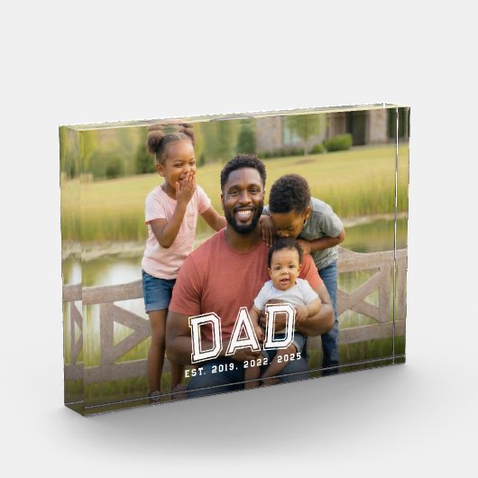 Custom Dad Established Modern Bold White Photo Fotoblock (Links)
