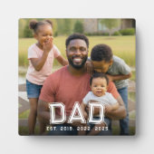 Custom Dad Established Modern Bold White Photo Fotoplatte (Vorderseite)