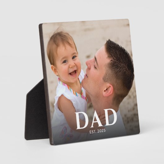 Custom Dad Established Modern Photo Fotoplatte (Vorderseite)