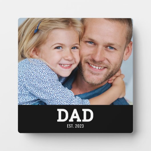Custom Dad Established Modern Photo Fotoplatte (Vorderseite)