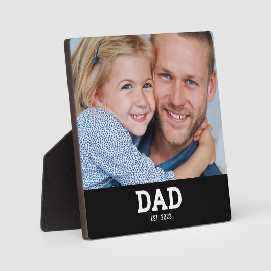 Custom Dad Established Modern Photo Fotoplatte (Vorderseite)