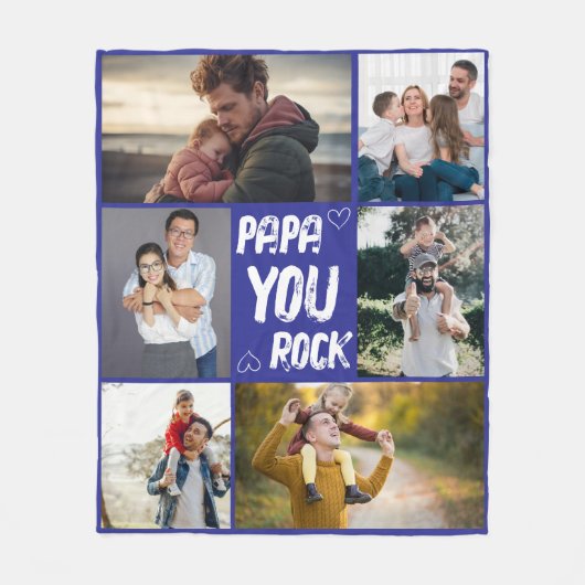 Custom Dad Photo Gift from Kids for Father’s Day Fleecedecke (Vorderseite)