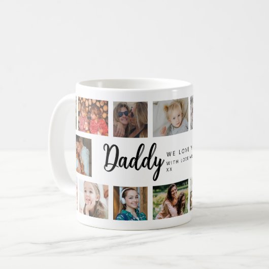Custom Daddy 18 Photo Collage Kaffeetasse (Vorderseite Links)