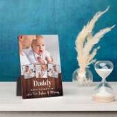 Custom DADDY 4 Foto Collage Rustic Wood Fotoplatte (Seite)