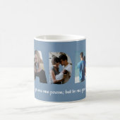 Custom Daddy 5 Foto Collage Blue Vatertag Kaffeetasse (Mittel)