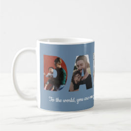 Custom Daddy 5 Foto Collage Blue Vatertag Kaffeetasse