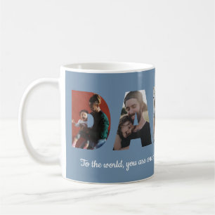 Custom Daddy 5 Foto Collage Blue Vatertag Kaffeetasse