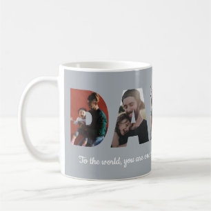 Custom Daddy 5 Foto Collage GrayVatertag Kaffeetasse