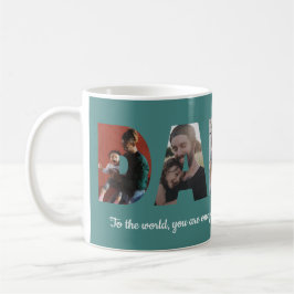 Custom Daddy 5 Foto Collage Green Vatertag Kaffeetasse