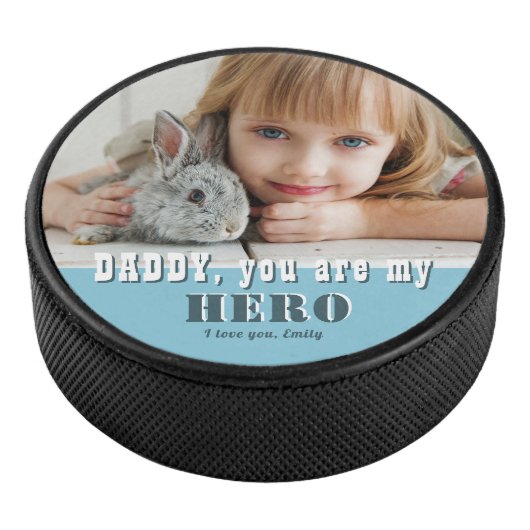 Custom Daddy, du bist mein Helden-Foto Eishockey Puck (3/4)
