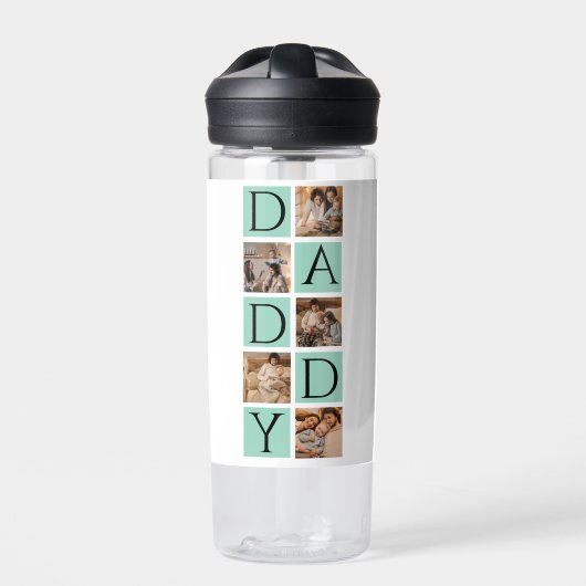 Custom Daddy Foto Collage Water Flasche (Vorderseite)