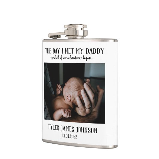 Custom Daddy Foto First Vatertag Flachmann (Links)