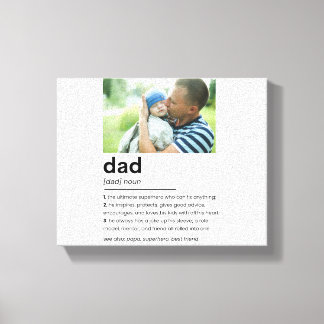 Custom Daddy Foto Gift, Vater Definition Leinwanddruck