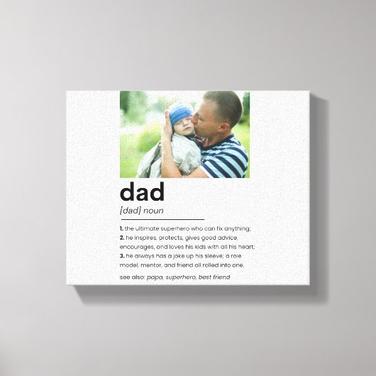 Custom Daddy Foto Gift, Vater Definition Leinwanddruck (Vorderseite)