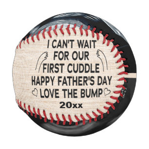 Custom Daddy I Can't Wait for our first cuddle Baseball