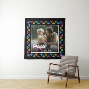 Custom Daddy & Kid Foto Keepake - Personalisiert Wandteppich