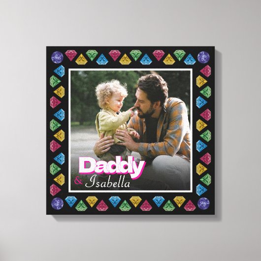 Custom Daddy & Me Foto Keepake - Personalisiert Leinwanddruck (Vorderseite)
