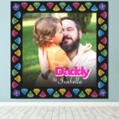 Custom Daddy & Me Foto Keepake - Personalisiert Leinwanddruck (Insitu (Holzboden))