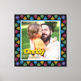Custom Daddy & Me Foto Keepake - Personalisiert Leinwanddruck