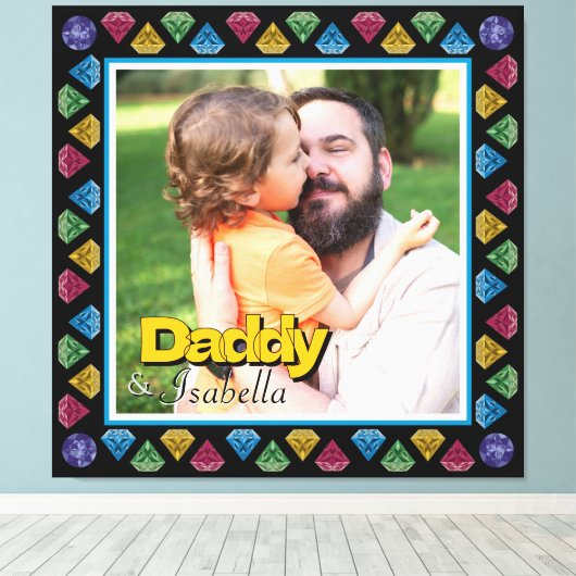 Custom Daddy & Me Foto Keepake - Personalisiert Leinwanddruck (Insitu (Holzboden))