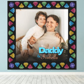 Custom Daddy & Me Foto Keepake - Personalisiert Leinwanddruck (Insitu (Holzboden))