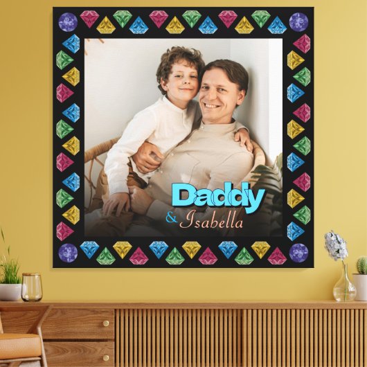 Custom Daddy & Me Foto Keepake - Personalisiert Leinwanddruck (Insitu (Wohnzimmer))