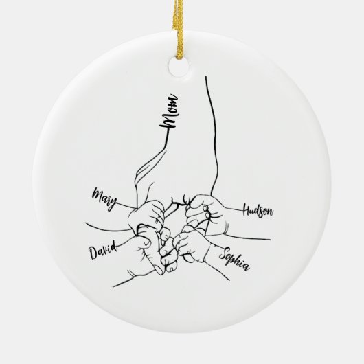 Custom Daddy oder Mama mit Kid-Namen Personalisier Keramik Ornament (Hinten)