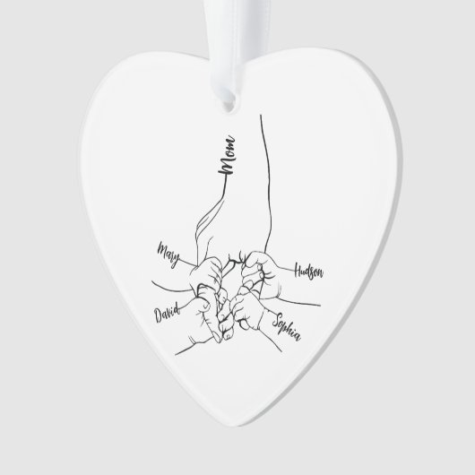 Custom Daddy oder Mama mit Kid-Namen Personalisier Ornament (Vorderseite)