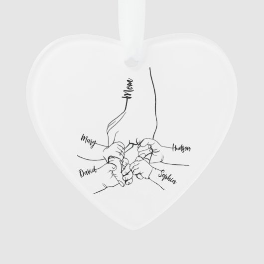 Custom Daddy oder Mama mit Kid-Namen Personalisier Ornament (Vorderseite)