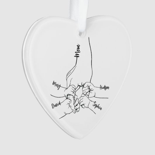 Custom Daddy oder Mama mit Kid-Namen Personalisier Ornament (Vorderseite)