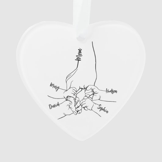 Custom Daddy oder Mama mit Kid-Namen Personalisier Ornament (Rückseite)