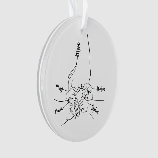 Custom Daddy oder Mama mit Kid-Namen Personalisier Ornament (Vorderseite)