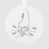 Custom Daddy oder Mama mit Kid-Namen Personalisier Ornament (Rückseite)