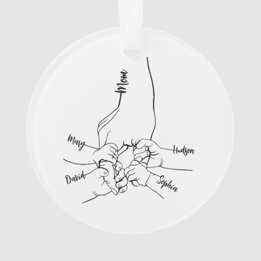 Custom Daddy oder Mama mit Kid-Namen Personalisier Ornament (Rückseite)