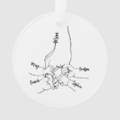 Custom Daddy oder Mama mit Kid-Namen Personalisier Ornament (Vorderseite)