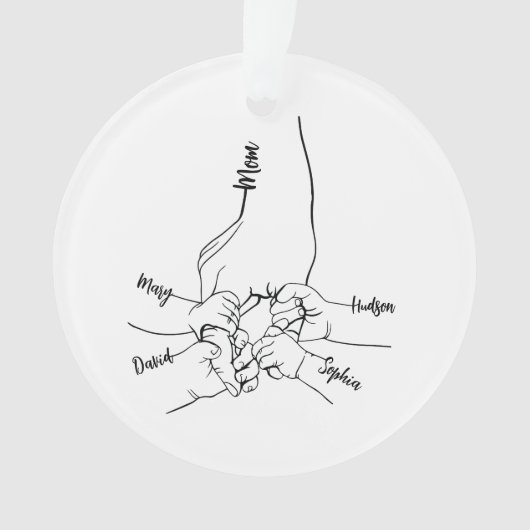 Custom Daddy oder Mama mit Kid-Namen Personalisier Ornament (Vorderseite)