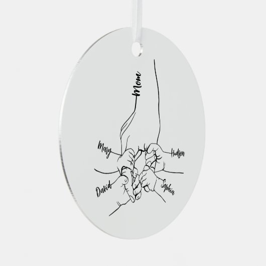 Custom Daddy oder Mama mit Kid-Namen Personalisier Ornament Aus Metall (Vorderseite Rechts)