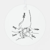 Custom Daddy oder Mama mit Kid-Namen Personalisier Ornament Aus Metall (Rückseite)