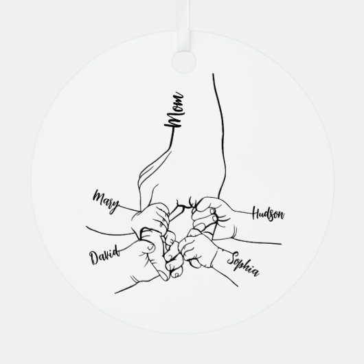 Custom Daddy oder Mama mit Kid-Namen Personalisier Ornament Aus Metall (Rückseite)