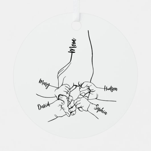 Custom Daddy oder Mama mit Kid-Namen Personalisier Ornament Aus Metall (Vorderseite)