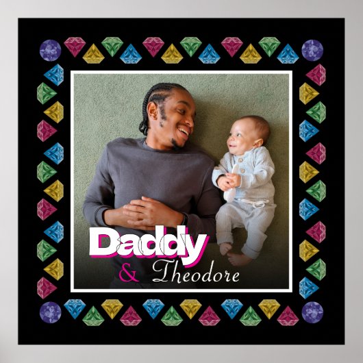 Custom Daddy & Son Foto Keepake - Personalisiert Poster (Vorne)