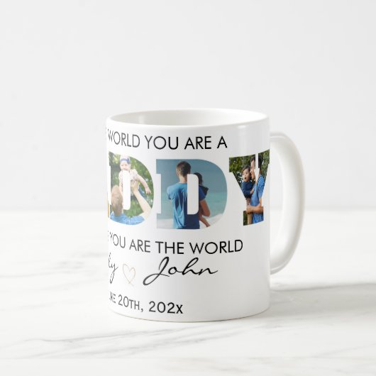  Custom Daddy Vatertag Foto Collage Kaffeetasse (VorderseiteRechts)