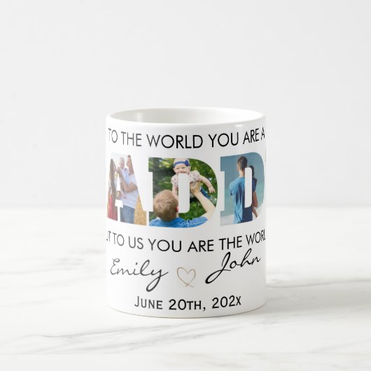  Custom Daddy Vatertag Foto Collage Kaffeetasse (Mittel)