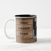 Custom Daddy Vatertag Foto Collage Zweifarbige Tasse (Links)