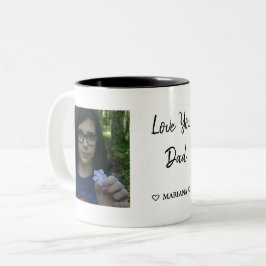 Custom Daddy Vatertag Foto Collage Zweifarbige Tasse