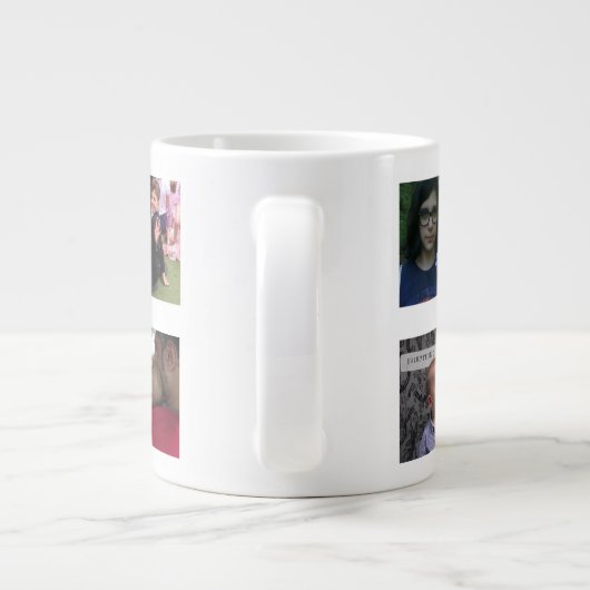 Custom Daddy's Day Foto Collage Jumbo-Tasse (Rückseite)