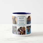 Custom Daddy's Day Foto Collage Zweifarbige Tasse (Mittel)