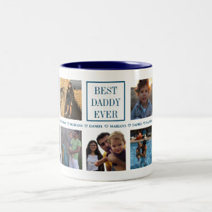 Custom Daddy's Day Foto Collage Zweifarbige Tasse