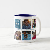 Custom Daddy's Day Foto Collage Zweifarbige Tasse (VorderseiteRechts)