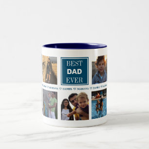 Custom Daddy's Day Foto Collage Zweifarbige Tasse